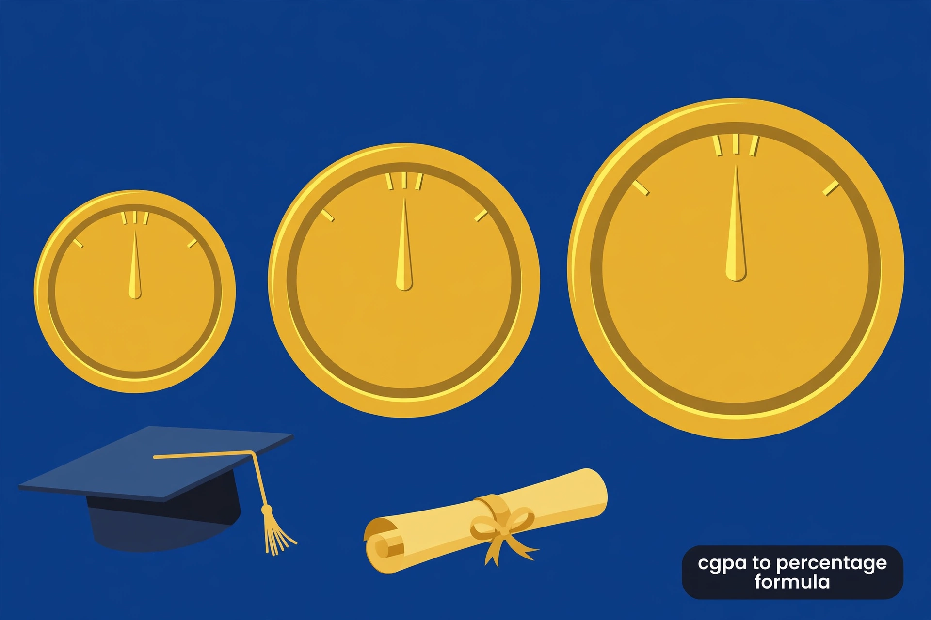 Illustration comparing different CGPA to percentage formula conversion gauges