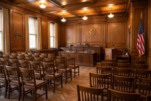 Empty courtroom