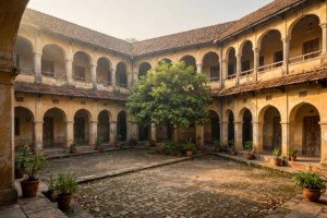 Indian school building courtyard ahead of CBSE date sheet 2027 release
