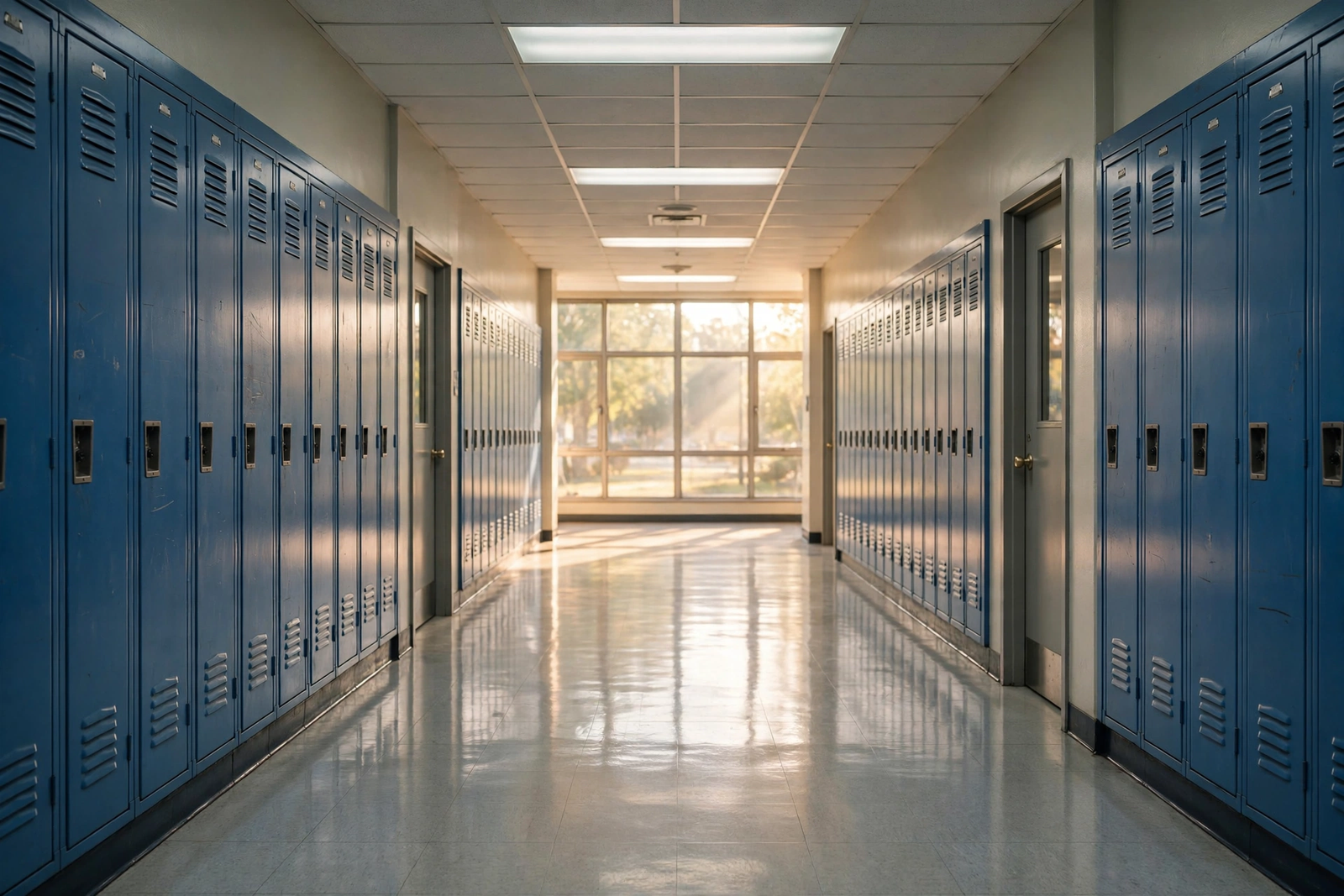 Empty school hallway illustrating the grades vs attendance policy debate in Las Cruces schools