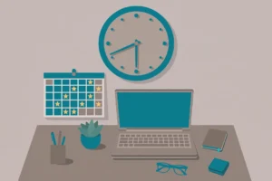 Illustration of a large wall clock for the employee attendance improvement guide