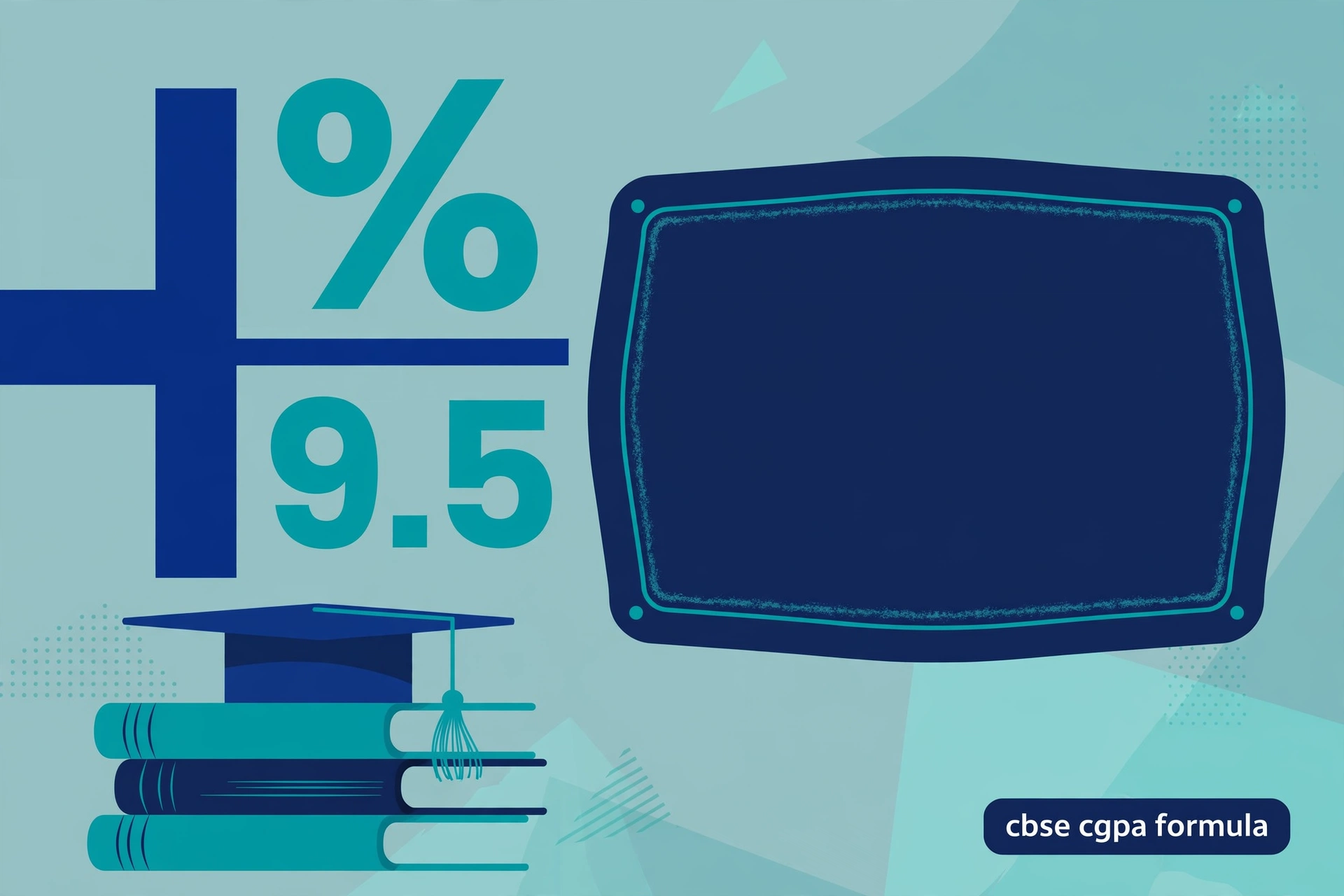 Formula illustration showing the CBSE CGPA formula of percentage divided by 9.5