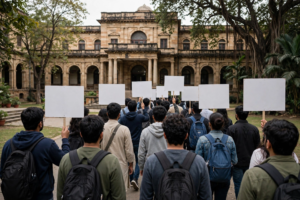 PhD attendance protest and rollback demand by scholars